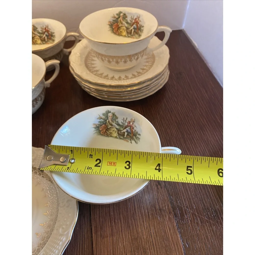 Vintage Washington Colonial Vogue Dinnerware Cup &‎ Saucer 22k Hallmark Cannon
